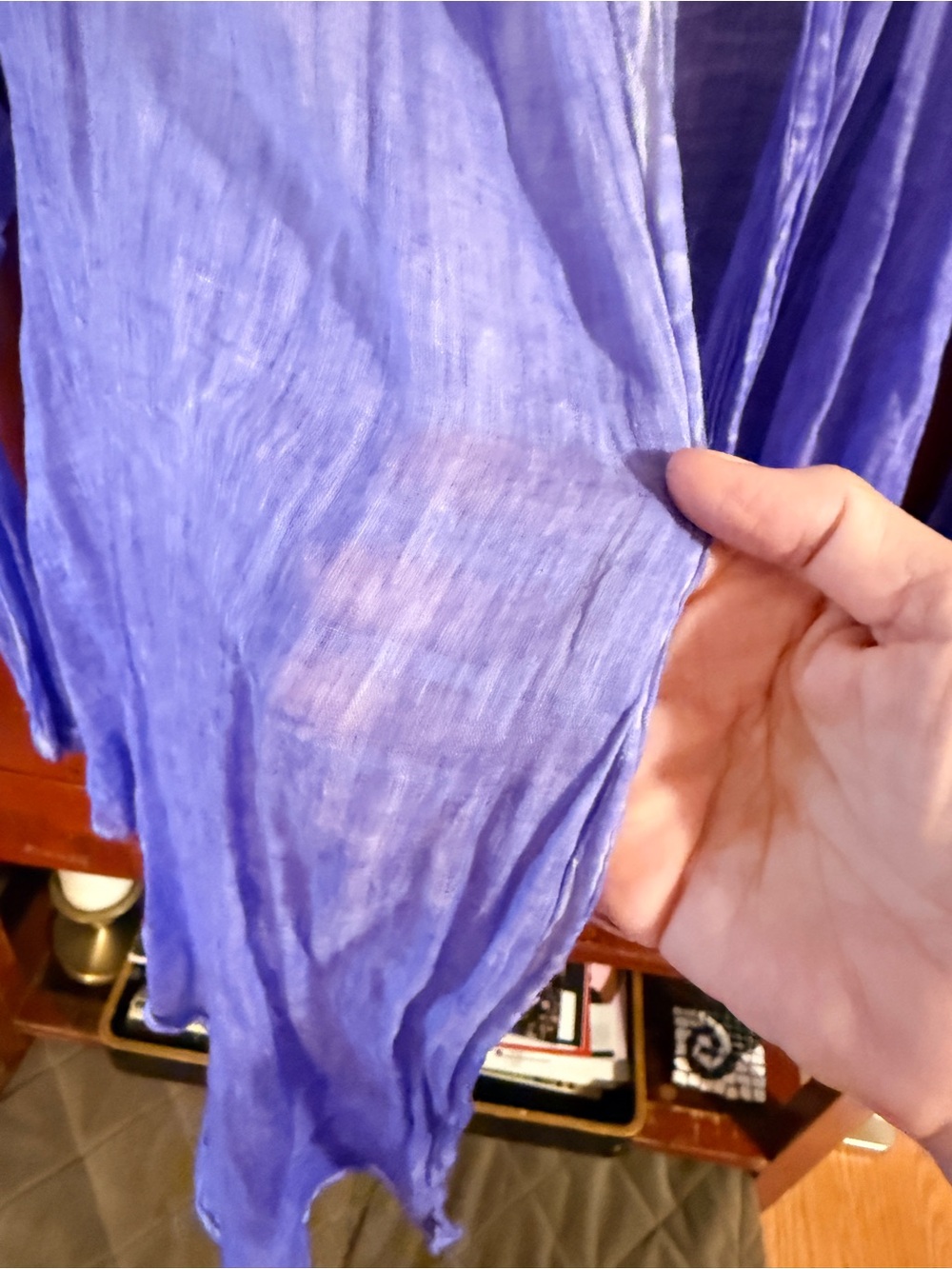Dolma “Tissue” Weight Lavender Women’s Jacket, Tie Front or Back - Picture 3 of 3